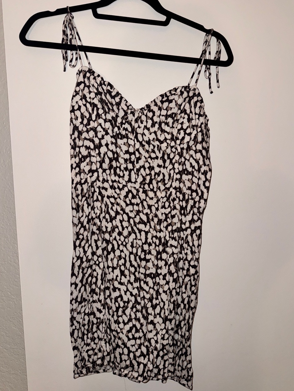 Aritzia Black and White Mini Dress with Tie Straps